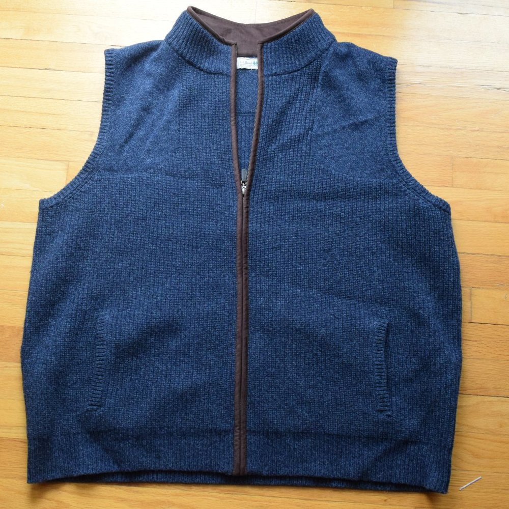 L.L. Bean XXL Wool Vest Waterfowl Navy